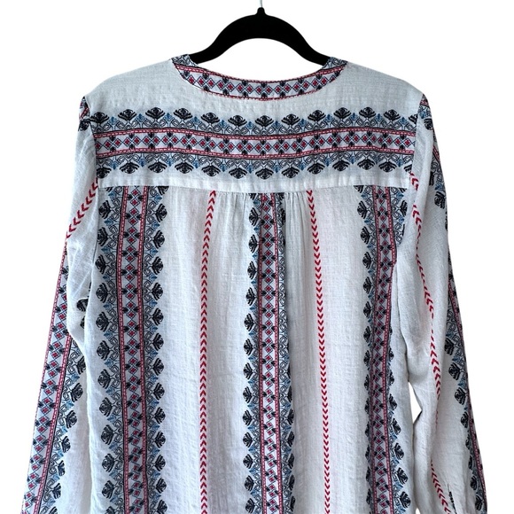 dylan White and Red Patterned Blouse - Picture 9 of 12